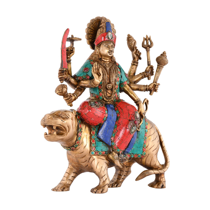 Durga with Semi Precious Stone