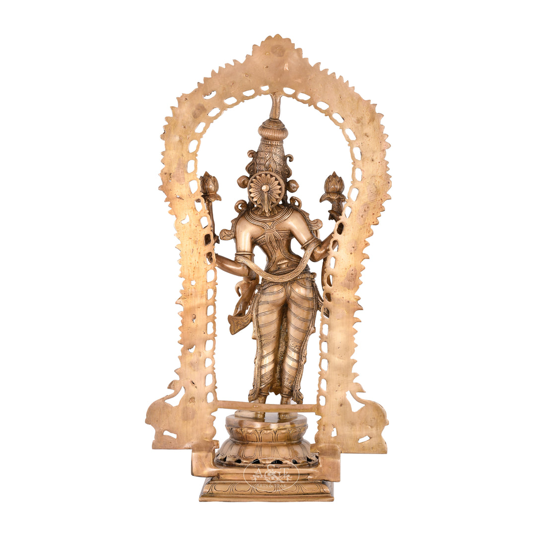 Brass Lakshmi with Prabhavali