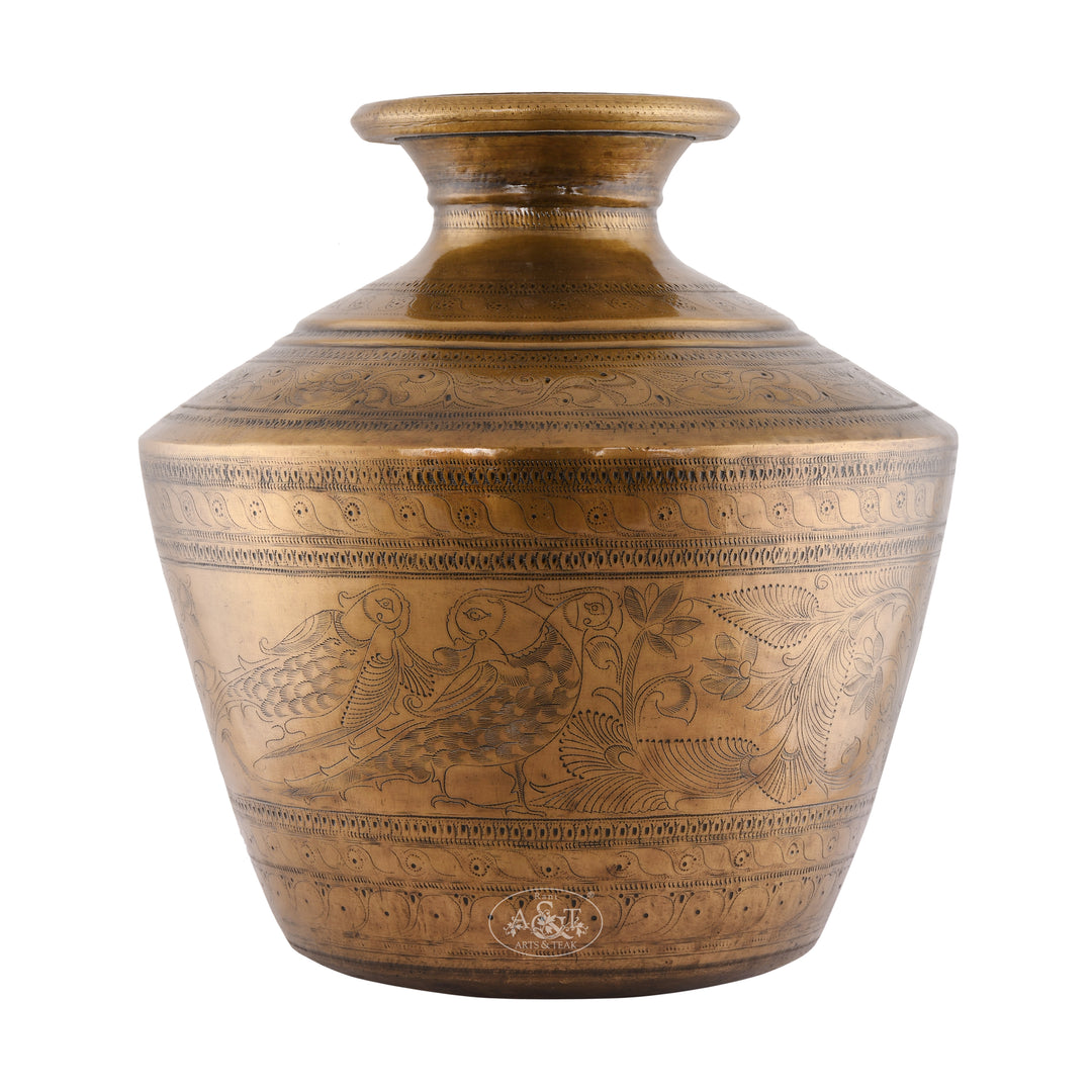 Brass Etched Vase for decor - Rani Arts & Teak – RANI ARTS & TEAK