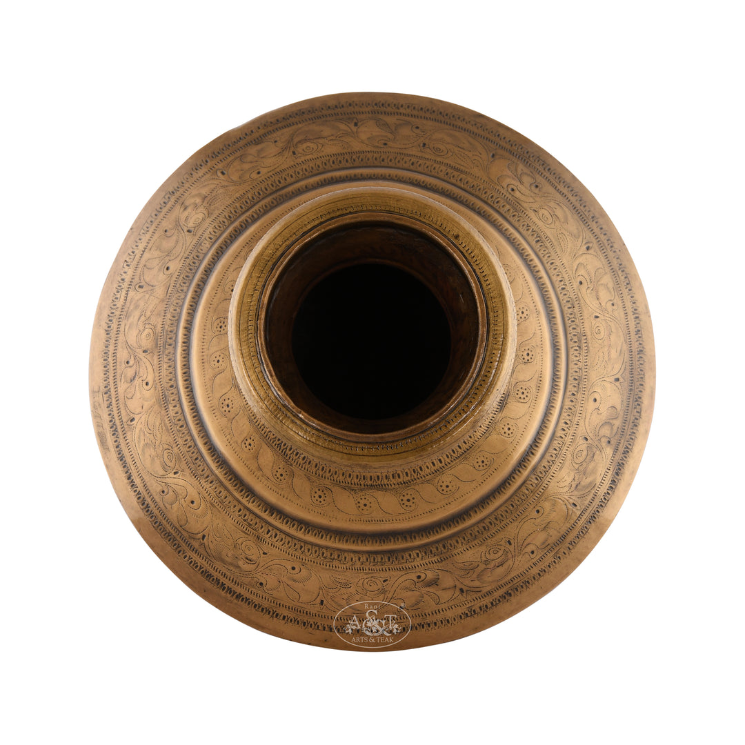 Brass Etched Vase for decor - Rani Arts & Teak – RANI ARTS & TEAK