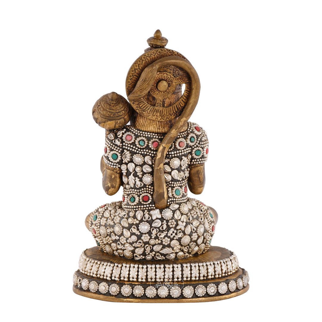 Brass Hanuman Fitted with Beads