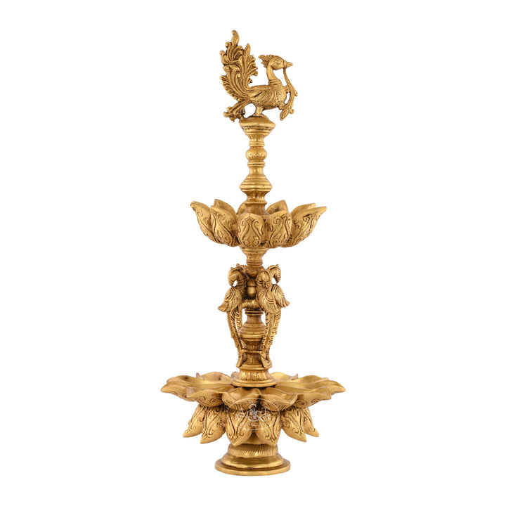 Brass Hamsa on Lotus Lamp