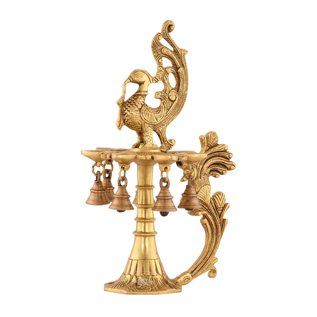 Brass Hamsa Lamp with Bells