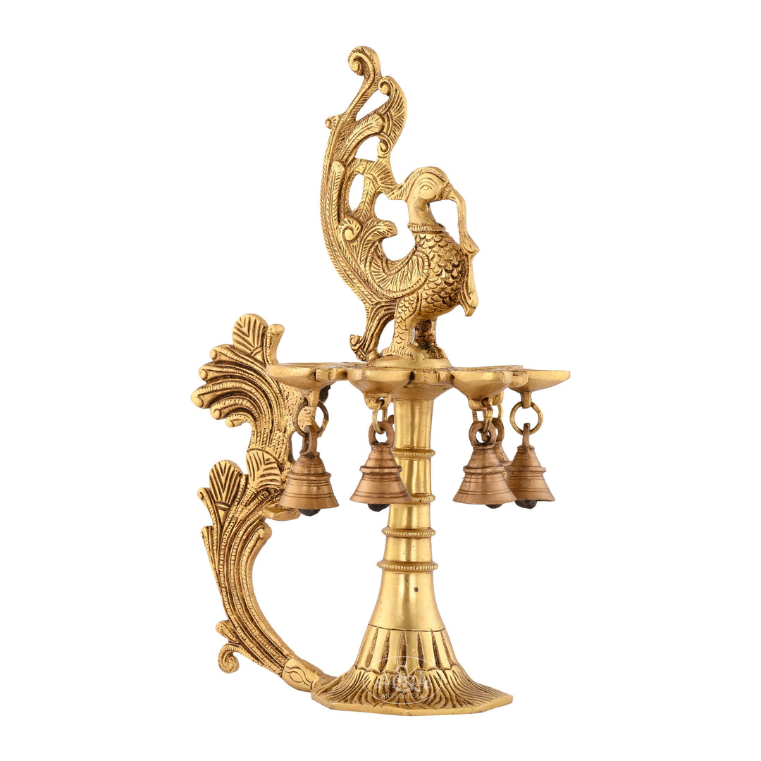 Brass Hamsa Lamp with Bells