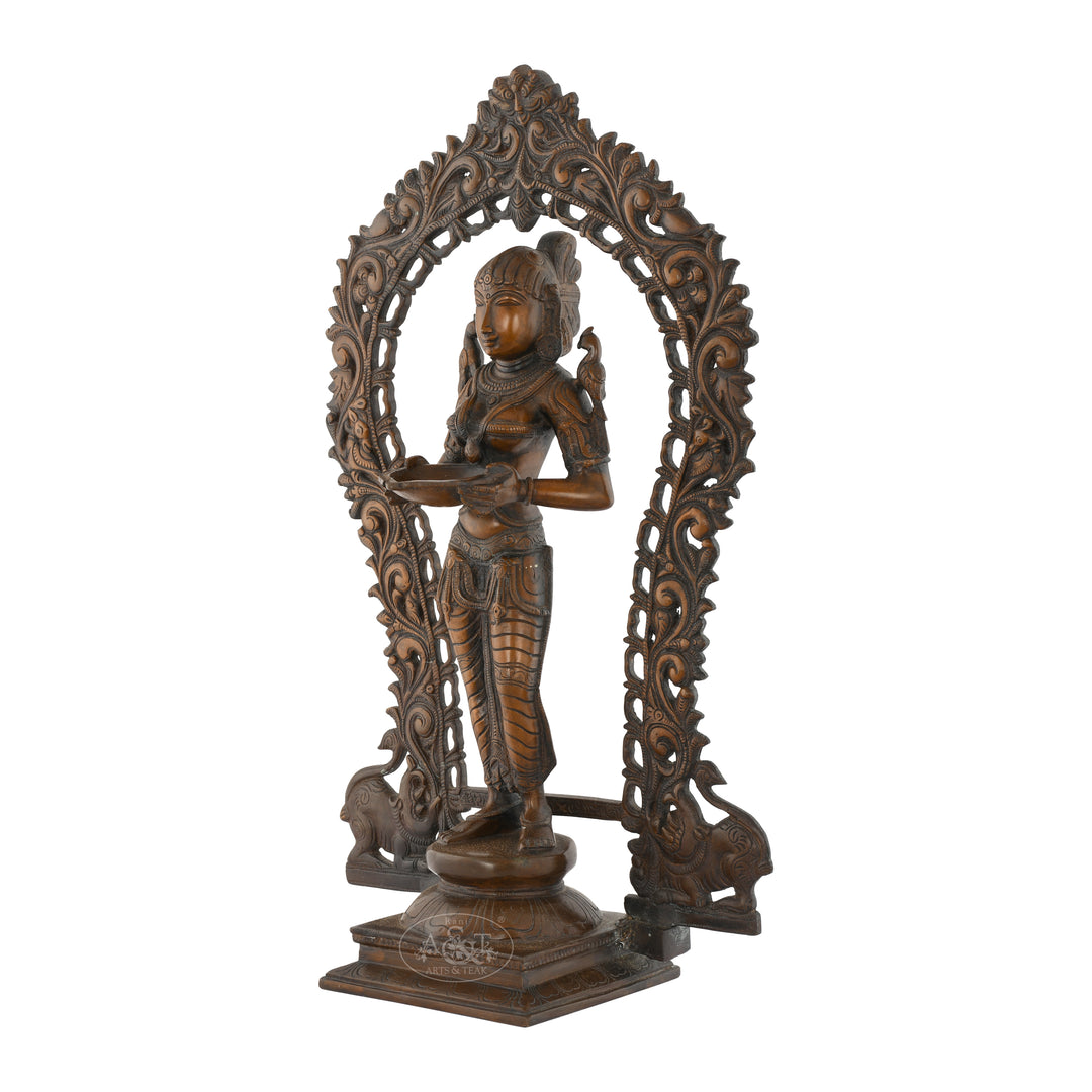 Brass Deepa Lakshmi with Prabhavali