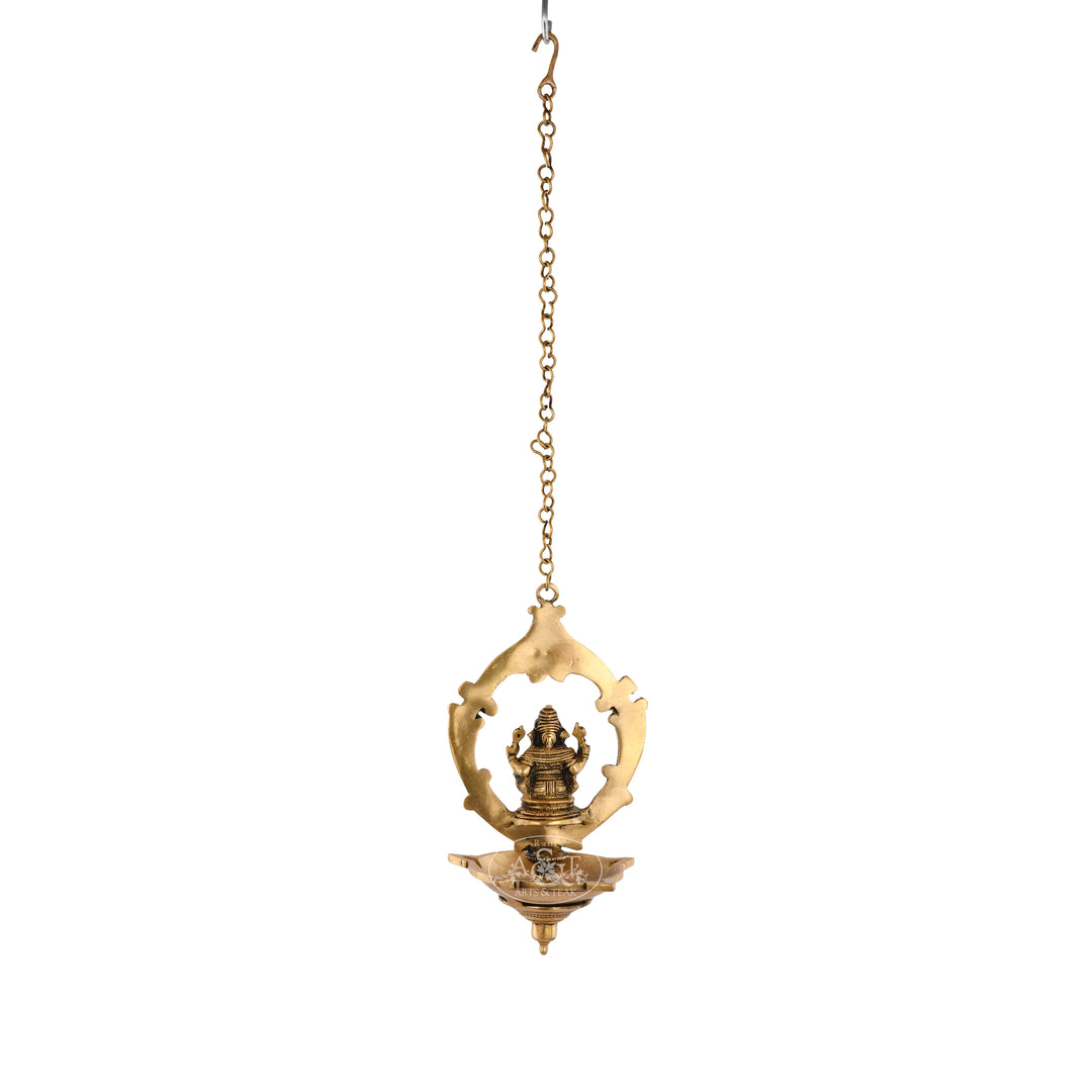 Brass Hanging Ganesh Lamp