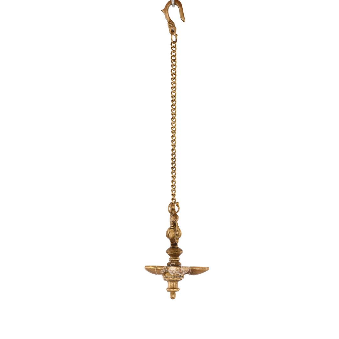 Brass Hanging Hamsa Lamp (Pair)