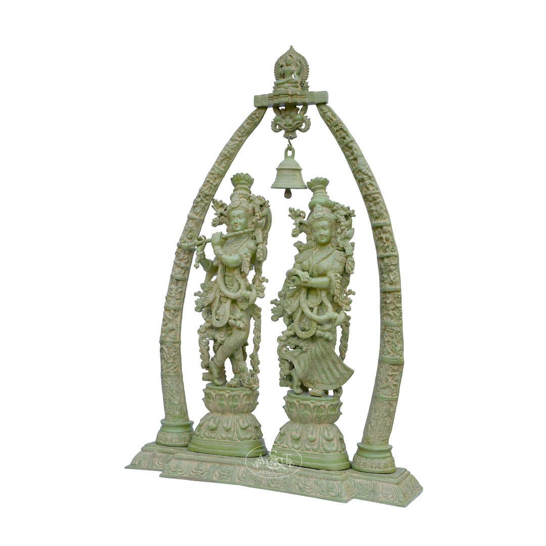 Radhe Shyam Krishna Leela-Antique Green