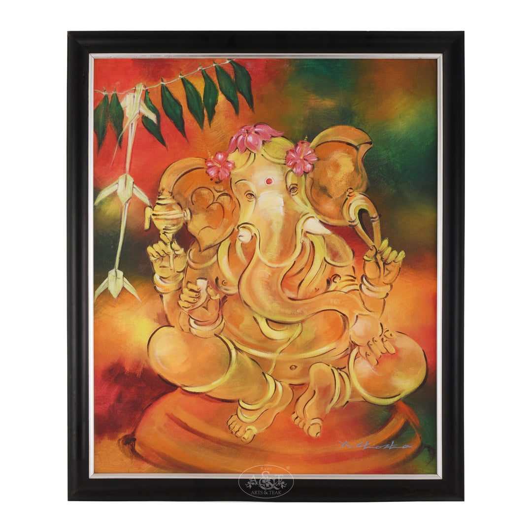 Oil Painting on canvas - Ganesh