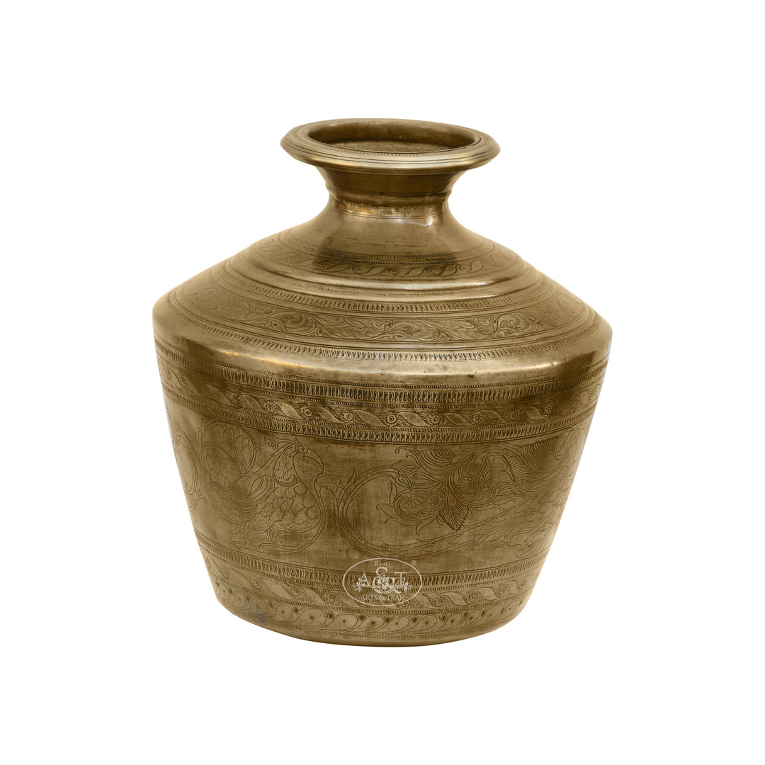 Traditional Brass Etched Vase - Rani Arts & Teak – RANI ARTS & TEAK