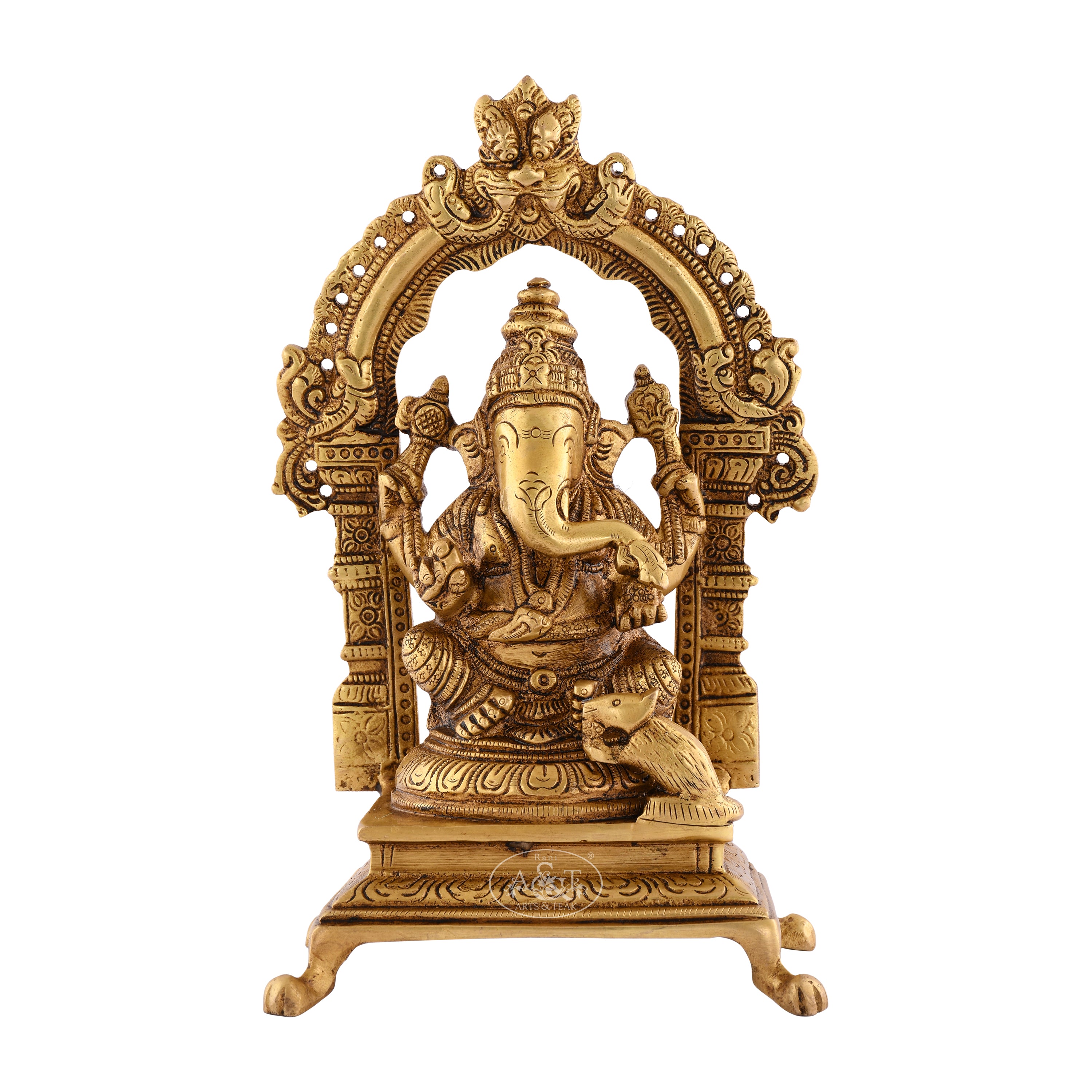 Ganesh with Prabhavali idol for worship & decorative – RANI ARTS & TEAK