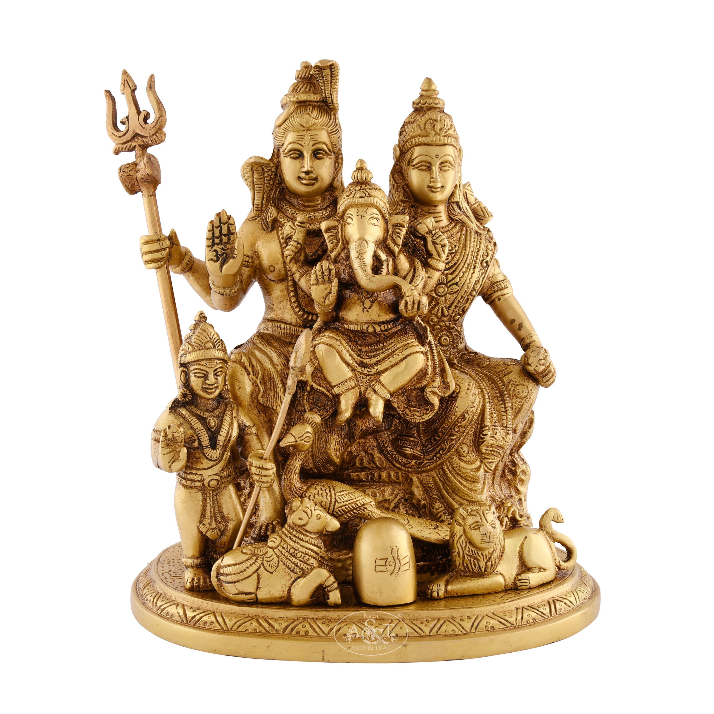 Brass Shiva with family statue - Rani Arts & Teak – RANI ARTS & TEAK