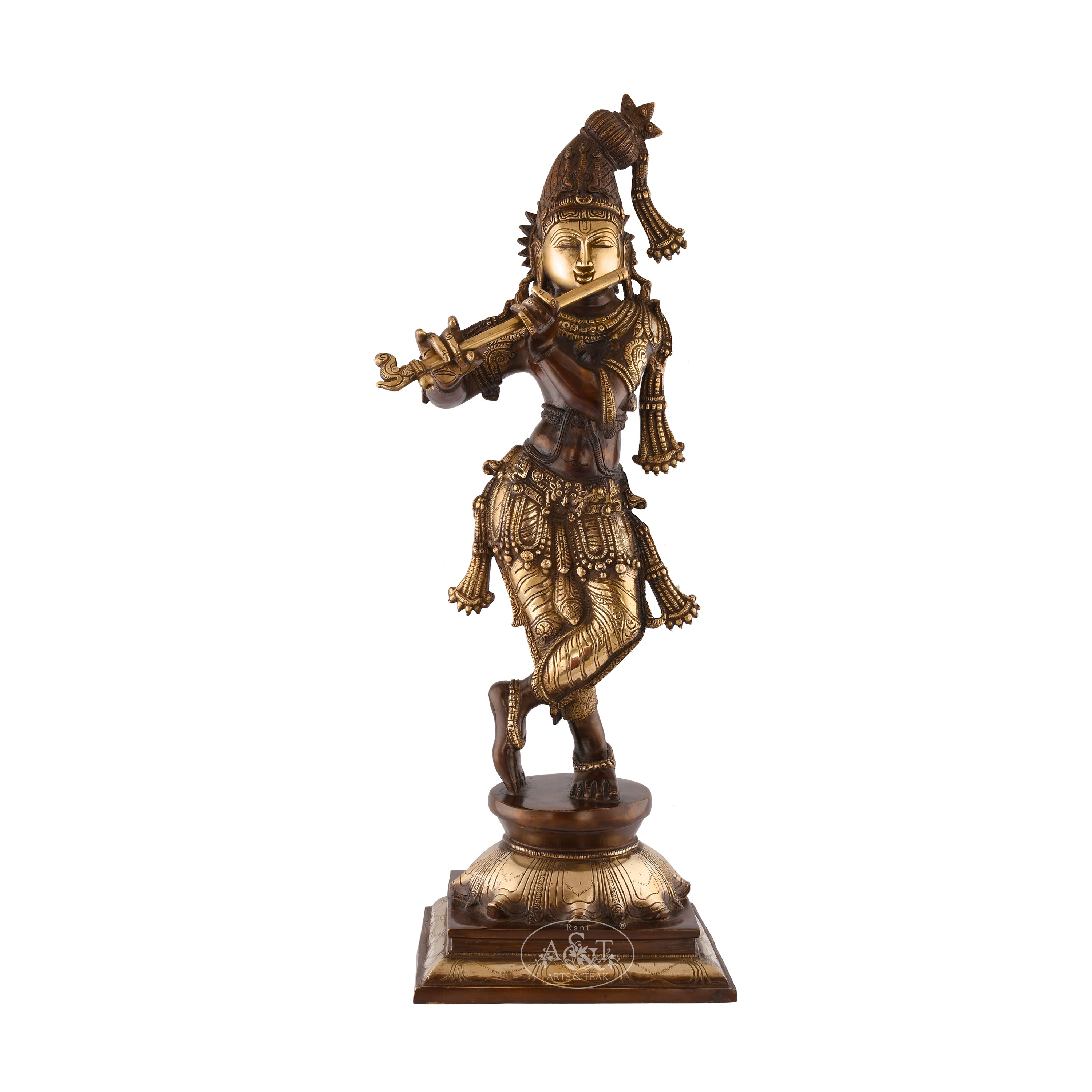 Krishna Venugopala devotional order brass figure - India - 20th century