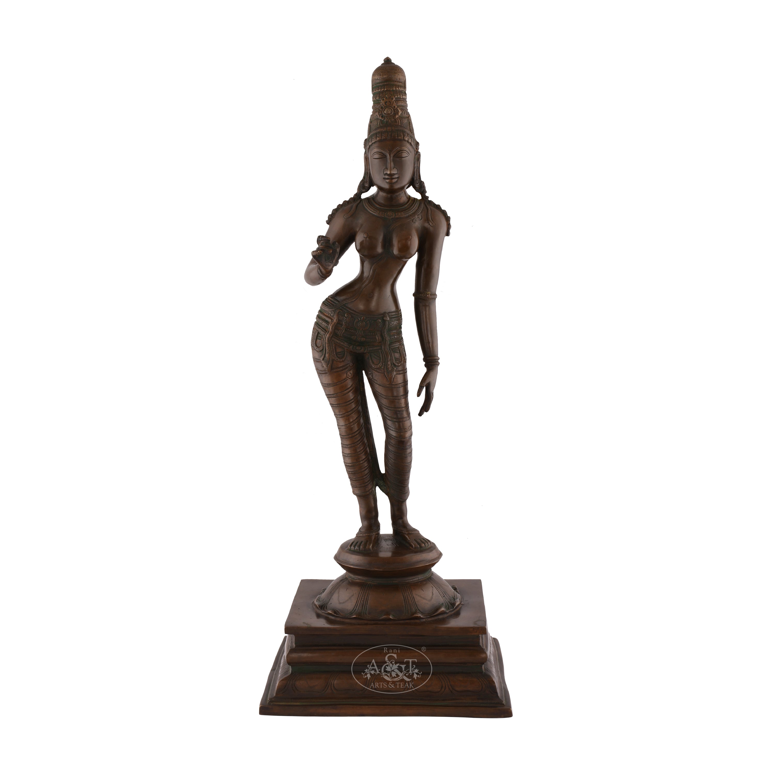 Parvati Rani Parvati brass statue - Rani Arts & Teak – RANI ARTS & TEAK