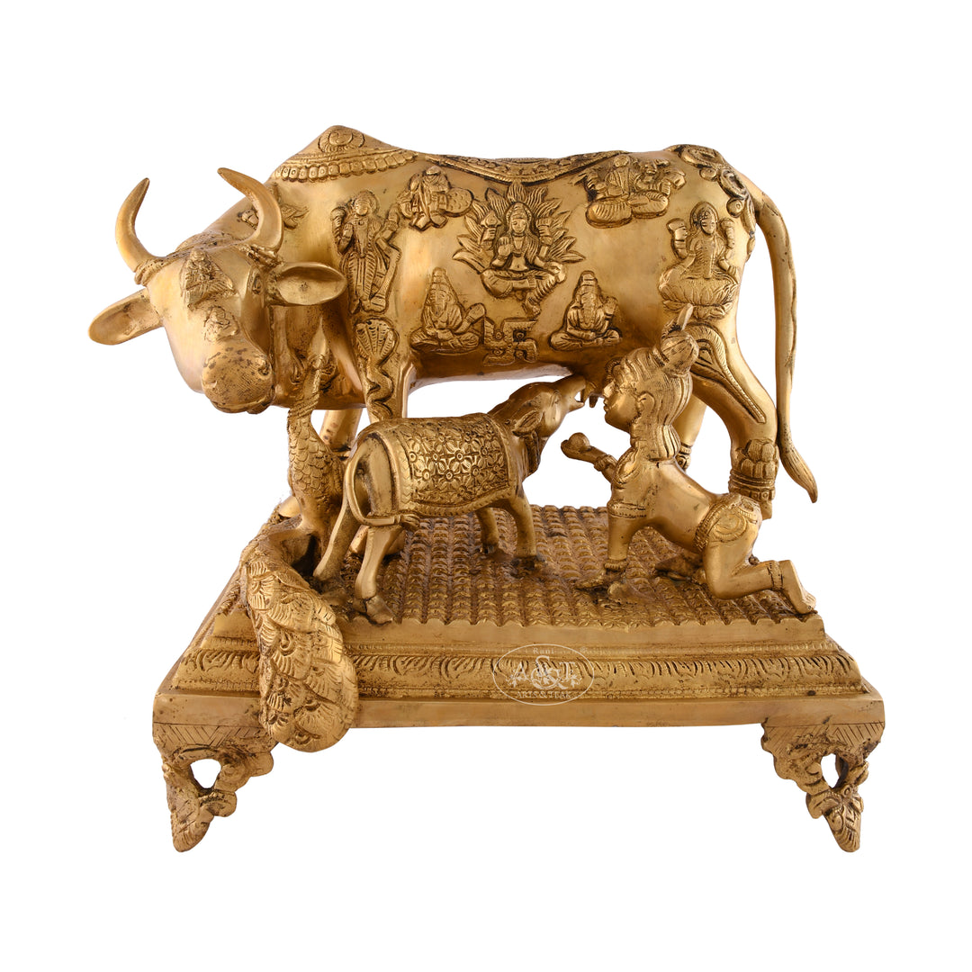 Cow and calf with Krishna