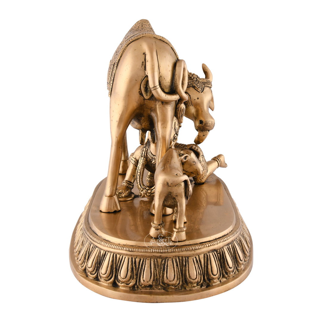 Cow and Calf with Krishna