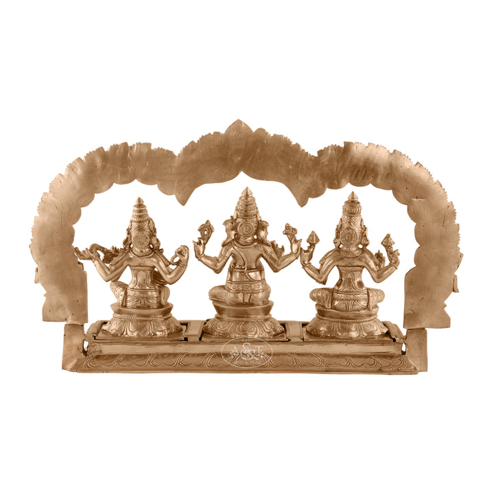 Ganesh, Lakshmi & Saraswati with Prabhavali