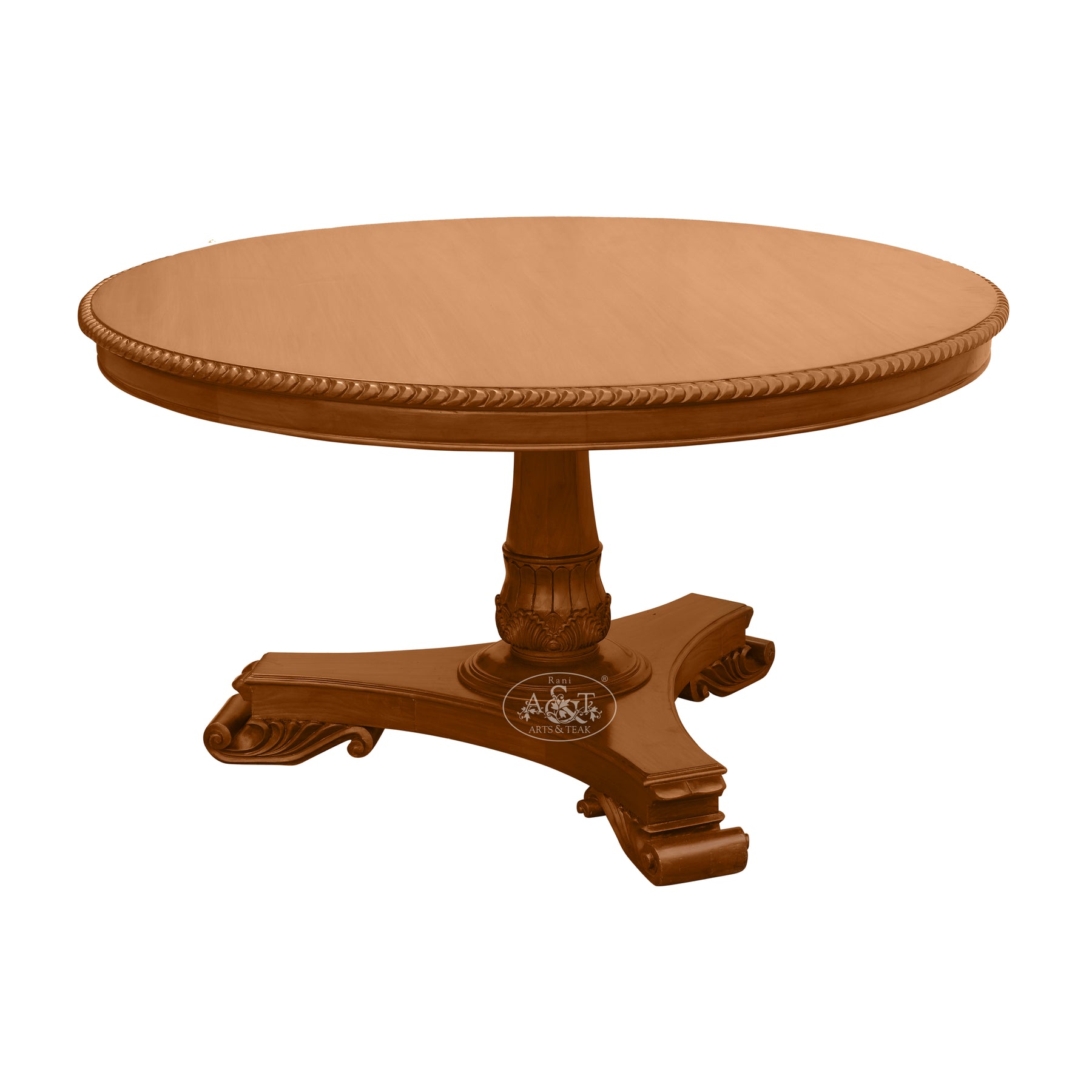 Teakwood Round Vintage Dining Table Rani Arts Teak – RANI ARTS