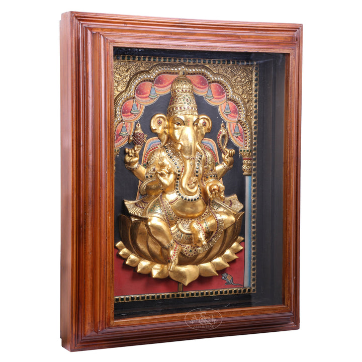 Tanjore Painting Ganesh Embossed
