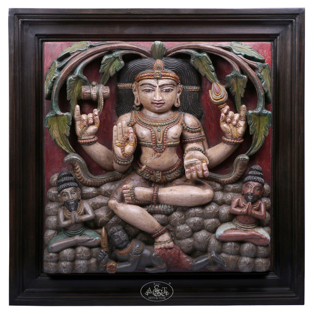 Wooden Wall Panel -Shiva (Dakshinamurthy)